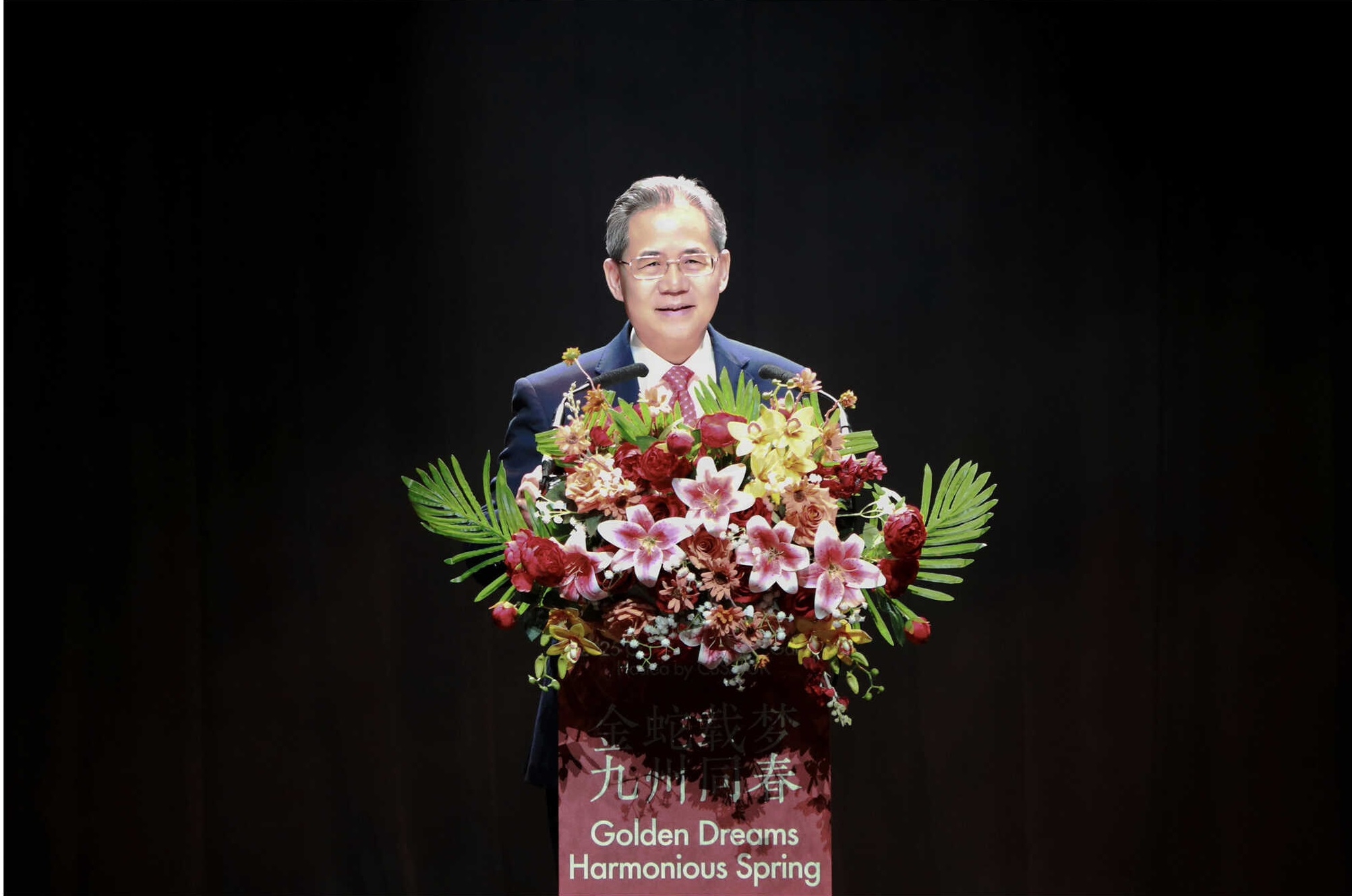 郑泽光大使出席2025年全英中国留学生春节联欢晚会